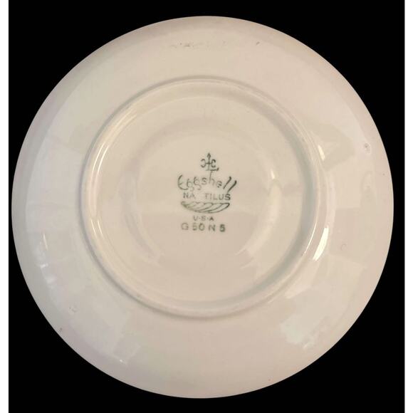 Homer Laughlin Eggshell Nautilus Tulip Footed Cup and Saucer Set Floral Pink EUC - Picture 3 of 4